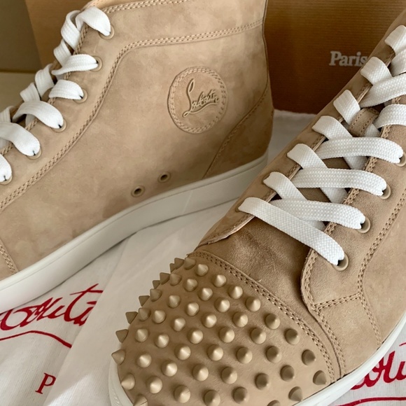 CHRISTIAN LOUBOUTIN LOU SPIKE SUEDE HIGH TOPS - Picture 4 of 7